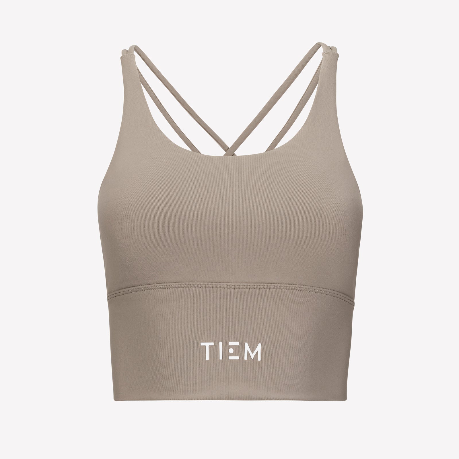 Sports Bra - Taupe/White