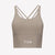 Strappy Sports Bra - Taupe/White