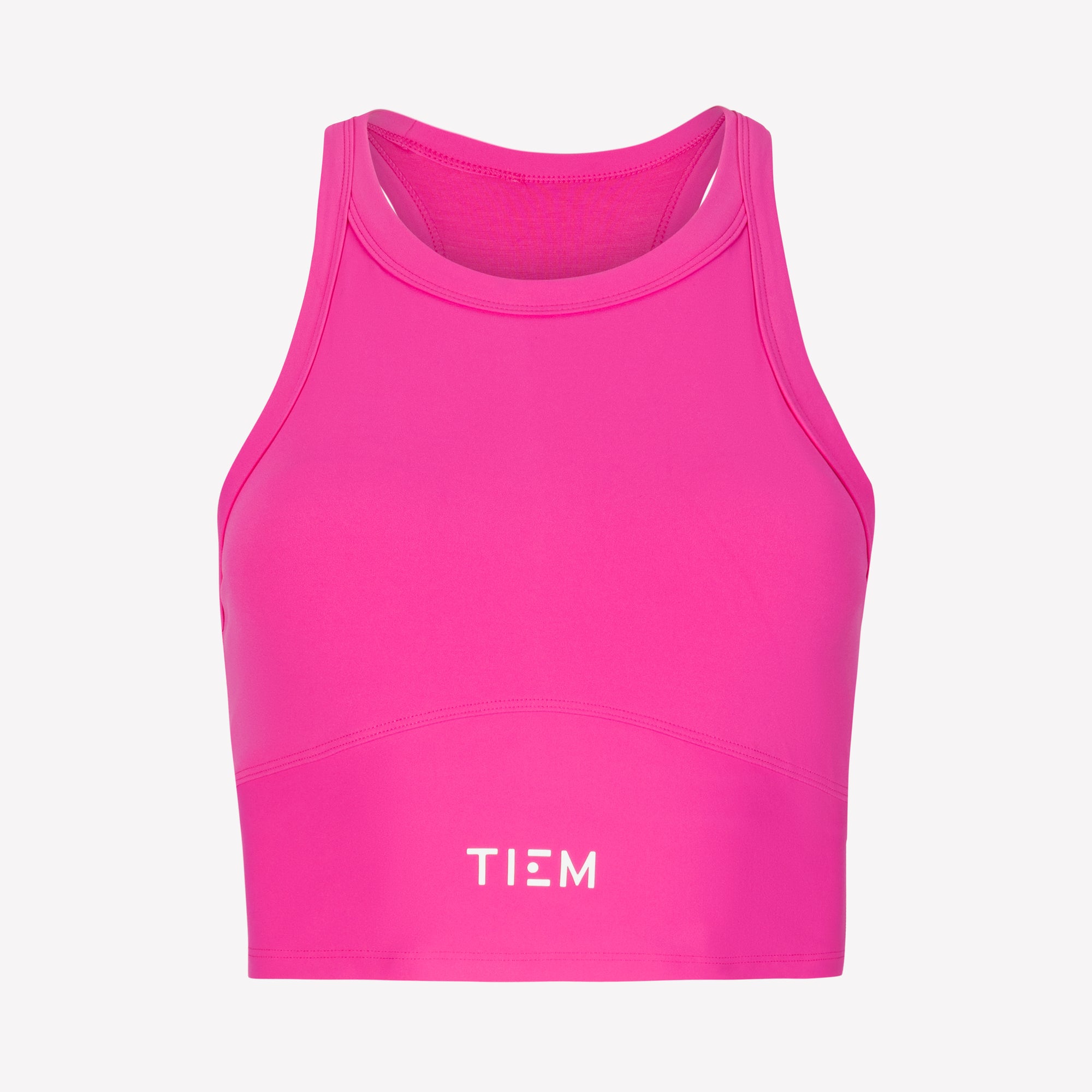 Racerback Sports Bra - Pink/White