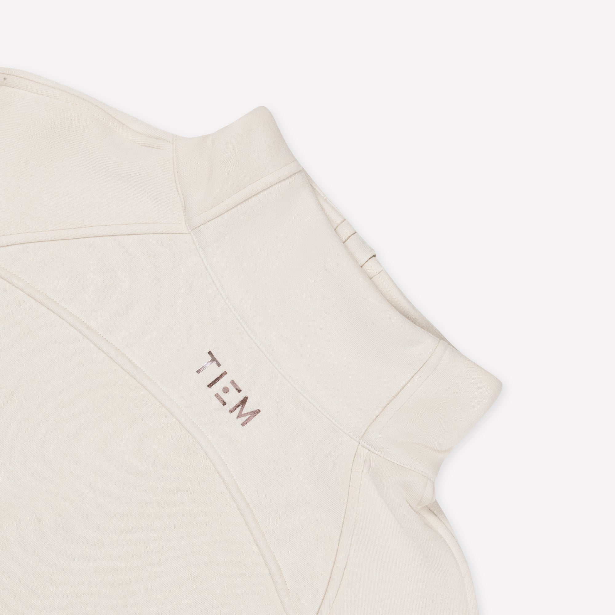 Half Zip Pullover - Ecru/Rose Gold