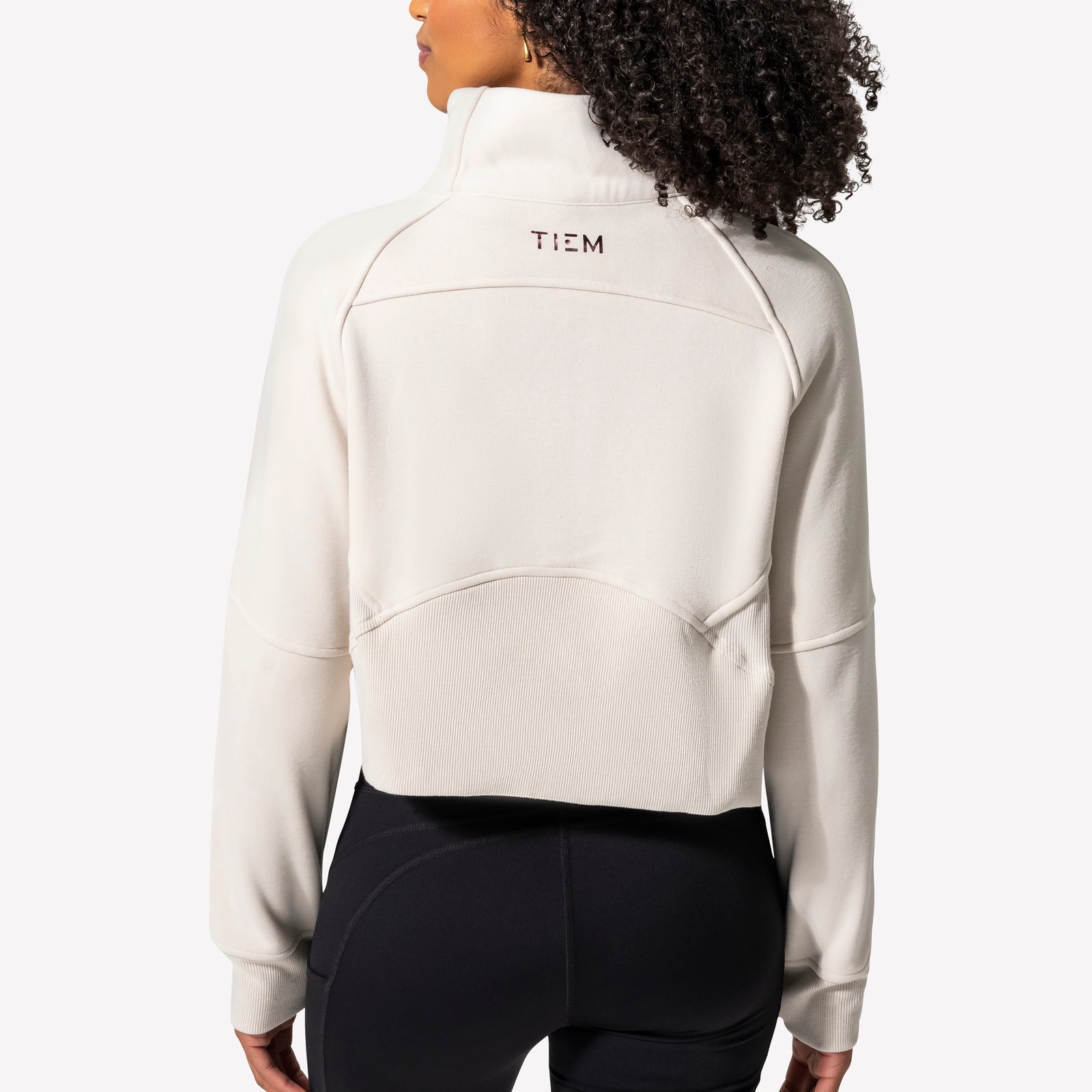 Half Zip Pullover - Ecru/Rose Gold