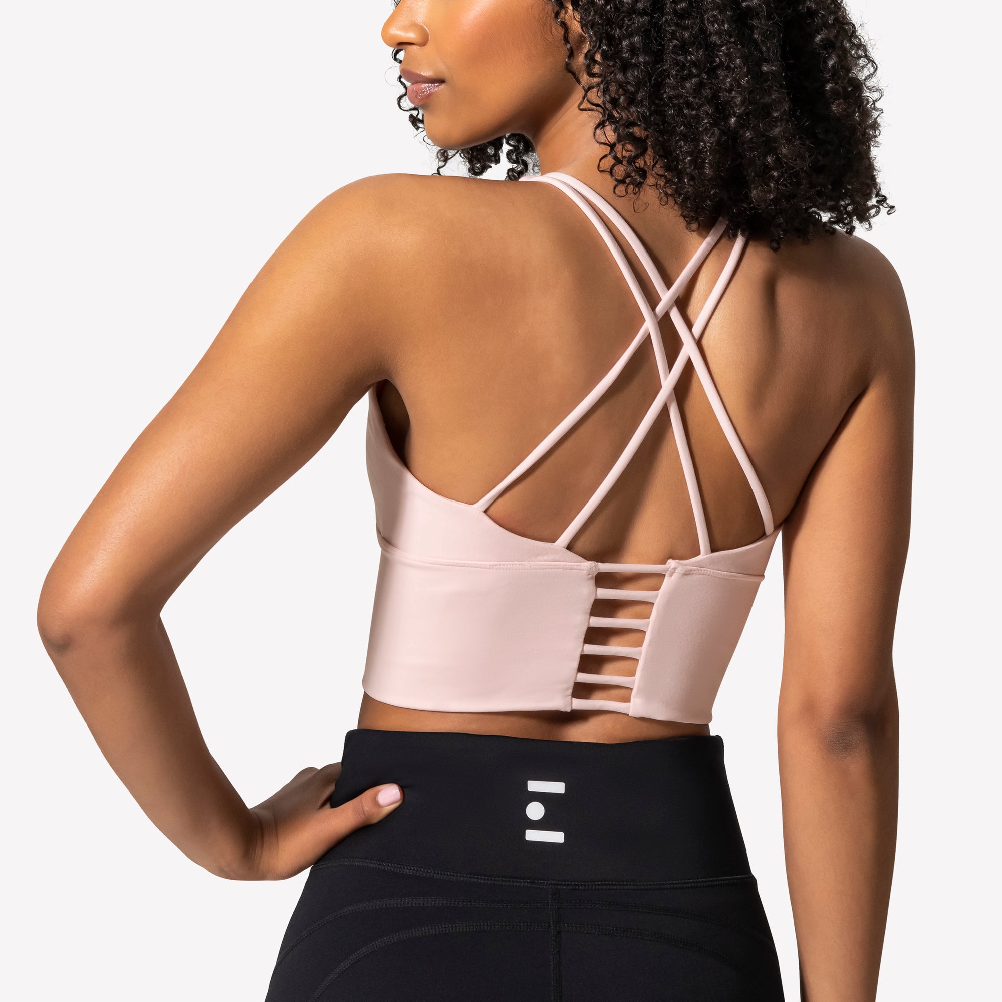 Strappy Sports Bra - Pink/Rose Gold