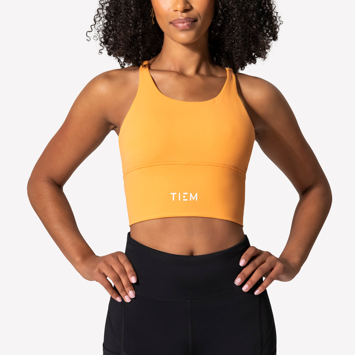 Strappy Sports Bra - Orange/White