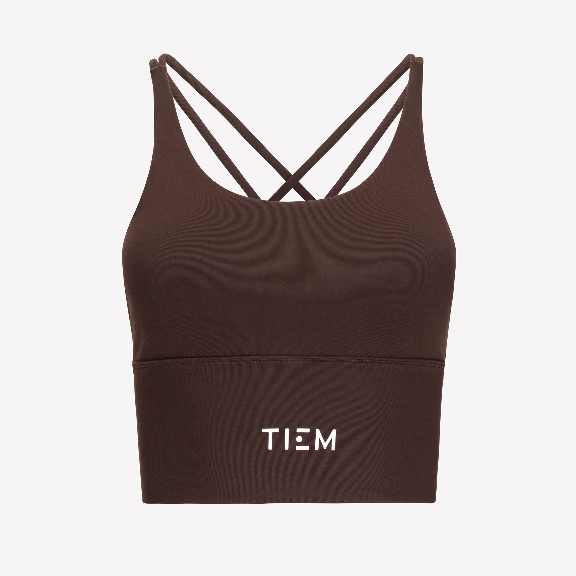 Strappy Sports Bra - Brown/White