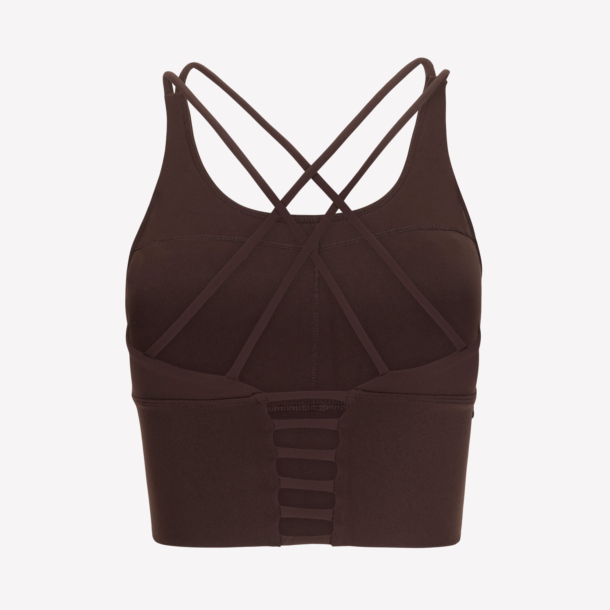 Strappy Sports Bra - Brown/White