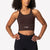 Strappy Sports Bra - Brown/White